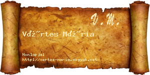 Vértes Mária névjegykártya